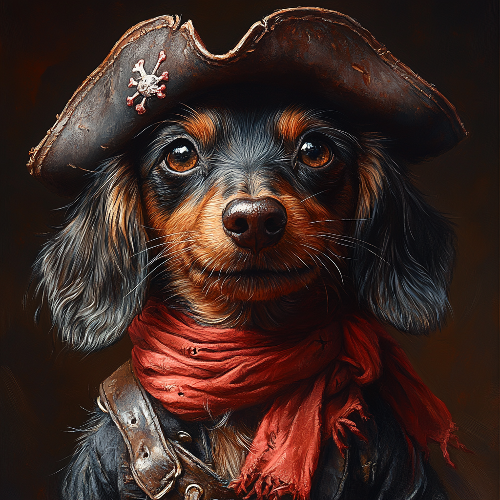 Snouty, le teckel courageux des Chiens Pirates, préparant les vivres à bord de la Proue Dorée