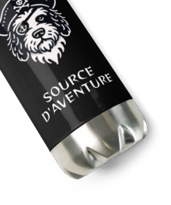 Détail bas de la gourde isotherme enfant Les Chiens Pirates Source d’Aventure en acier inoxydable