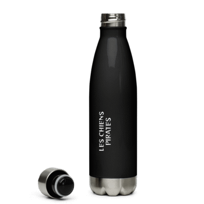 Gourde isotherme enfant noire Les Chiens Pirates Source d’Aventure en acier inoxydable